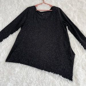 Lane Bryant Black Sparkle Top Woman’s 18/20 long sleeve semi sheer